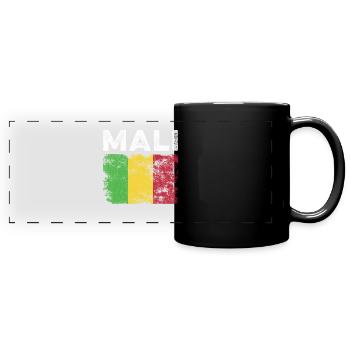 Drapeau du Mali en détresse - Drapeau malien - Mug panoramique uni - noir - Devant