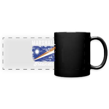 Marshall Islands Flag Distressed - Full Colour Panoramic Mug - black - Front