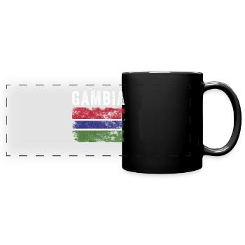 Drapeau gambien en détresse - Drapeau gambien - Mug panoramique uni - noir - Devant