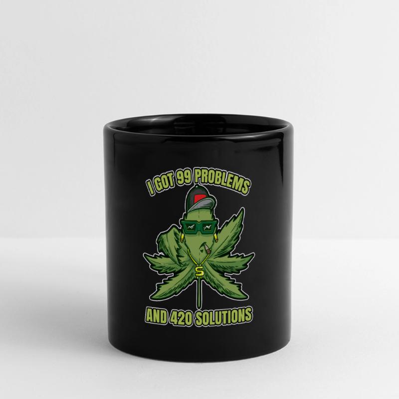I Got 99 Problems And 420 Solutions Cannabis Weed Full Colour Panoramic Mug