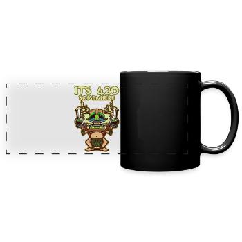 C’est 420 Somewhere Cannabis Weed Smoking THC Ganja - Mug panoramique uni - noir - Devant