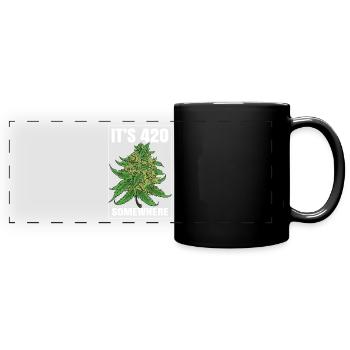 C’est 420 Somewhere Cannabis Weed Smoking THC Ganja - Mug panoramique uni - noir - Devant