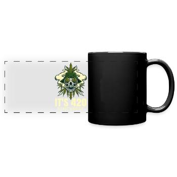 C’est 420 Somewhere Cannabis Weed Smoking THC Ganja - Mug panoramique uni - noir - Devant