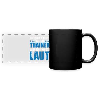 Fußballtrainer Spruch Bester Trainer Fußballcoach - Panorama-Tasse farbig - Schwarz - Vorne