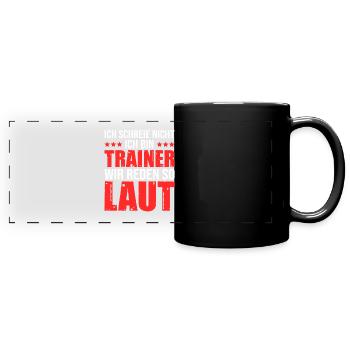 Fußballtrainer Spruch Bester Trainer Fußballcoach - Panorama-Tasse farbig - Schwarz - Vorne