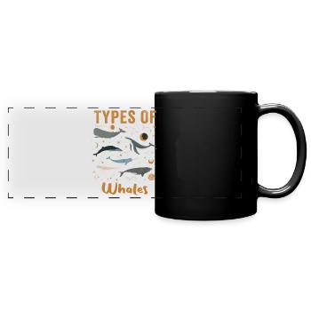 Types of Whales Whale Lovers Whales Species - Full Colour Panoramic Mug - black - Front