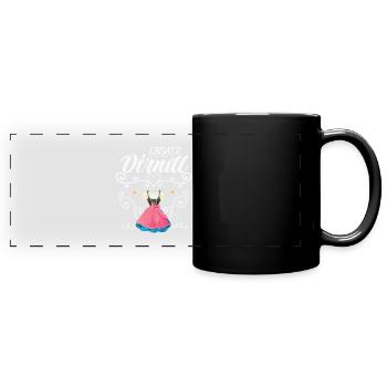 Dirndl Ersatz - Panorama-Tasse farbig - Schwarz - Vorne