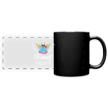 Dirndl Ersatz - Panorama-Tasse farbig - Schwarz - Vorne
