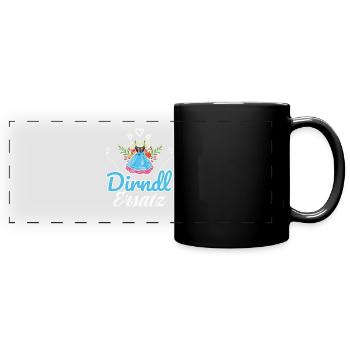 Dirndl Ersatz - Panorama-Tasse farbig - Schwarz - Vorne