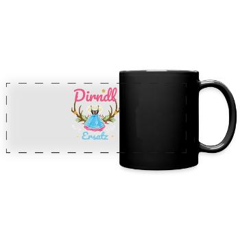 Dirndl Ersatz - Panorama-Tasse farbig - Schwarz - Vorne