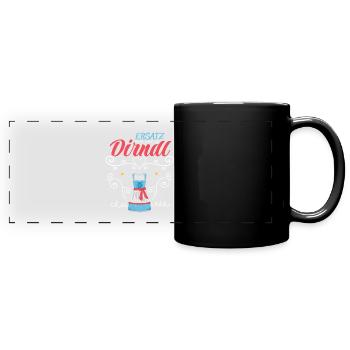 Dirndl Ersatz - Panorama-Tasse farbig - Schwarz - Vorne