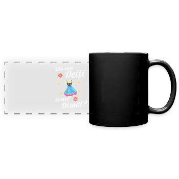 Damen Dirndl Trachtenshirt für - Panorama-Tasse farbig - Schwarz - Vorne