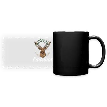 Lausbua Hirsch Lederhosen - Panorama-Tasse farbig - Schwarz - Vorne
