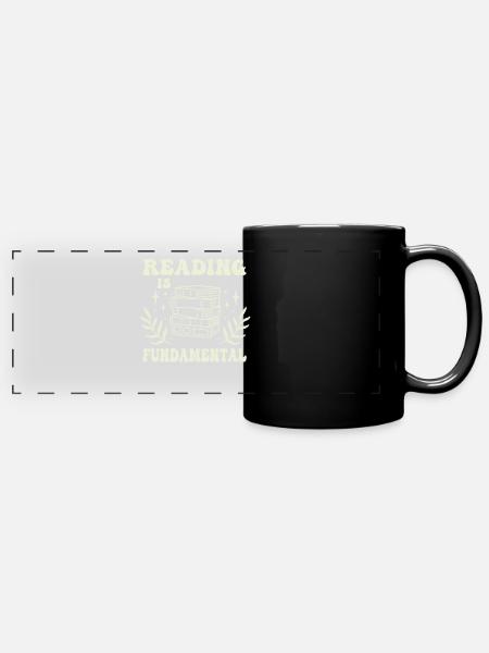 Reading Is Fundamental - Panorama-Tasse farbig - Schwarz