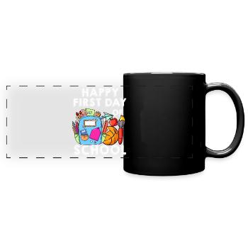 Happy First Day Of School - Full Colour Panoramic Mug - black - Front