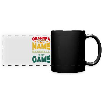 Grand-père est mon nom Le baseball est mon jeu - Mug panoramique uni - noir - Devant