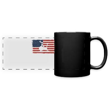 American Flag Spin - Full Colour Panoramic Mug - black - Front