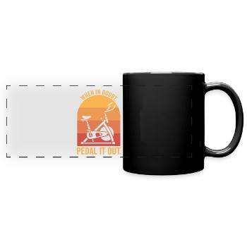 Quand il doute pédalez-le - Mug panoramique uni - noir - Devant