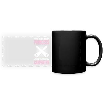 Zimmerer Zimmermann Zimmerei Carpenter Carpentry - Panorama-Tasse farbig - Schwarz - Vorne