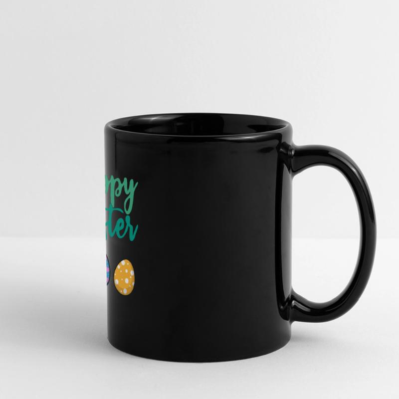 Happy Easter Funny Easter Rabbit Easter Eggs Panorama-Tasse farbig