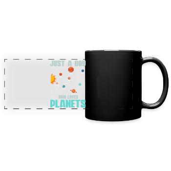 Juste un garçon qui aime les planètes du système solaire - Mug panoramique uni - noir - Devant