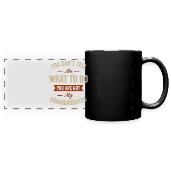 Nicht meine Enkelin - Panorama-Tasse farbig - Schwarz - Vorne