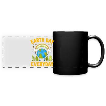 Earth Day Everyday Environmental Awareness - Full Colour Panoramic Mug - black - Front