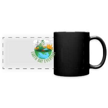 Earth Day Everyday Environmental Awareness - Full Colour Panoramic Mug - black - Front