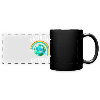 Earth Day Everyday Environmental Awareness - Full Colour Panoramic Mug - black - Front