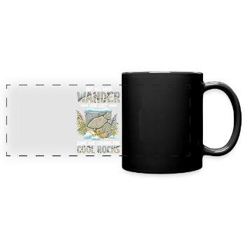 Wandern Sie auf der Suche nach coolen Felsen - Panorama-Tasse farbig - Schwarz - Vorne