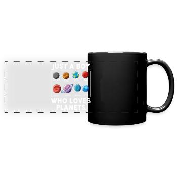 Juste un garçon qui aime les planètes du système solaire - Mug panoramique uni - noir - Devant