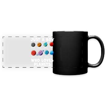 Juste un garçon qui aime les planètes du système solaire - Mug panoramique uni - noir - Devant