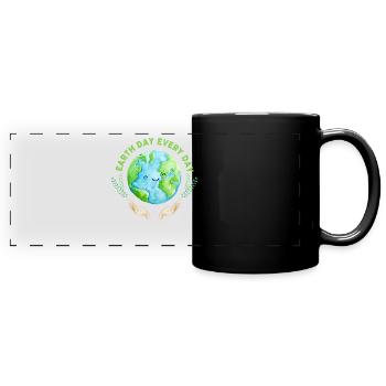 Earth Day Everyday Environmental Awareness - Full Colour Panoramic Mug - black - Front