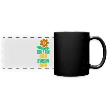 Earth Day Everyday Environmental Awareness - Full Colour Panoramic Mug - black - Front