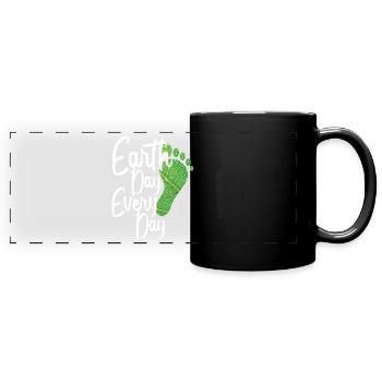 Earth Day Everyday Environmental Awareness - Full Colour Panoramic Mug - black - Front