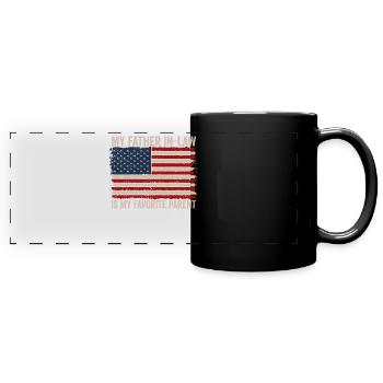 Mon beau-père est mon parent préféré - Mug panoramique uni - noir - Devant