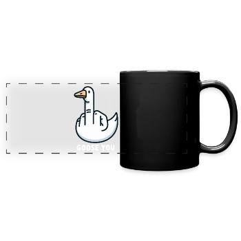 Gänse Finger - Panorama-Tasse farbig - Schwarz - Vorne