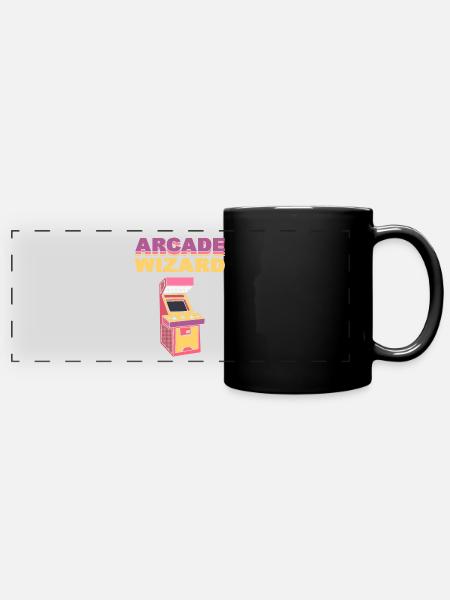 Arcade Funny Gamer Arcade -Begleiter - Panorama-Tasse farbig - Schwarz