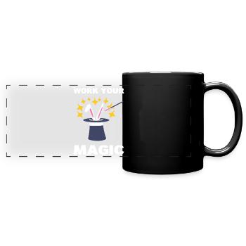 Zauberhut mit Kaninchen Entertainer Zauberer - Panorama-Tasse farbig - Schwarz - Vorne