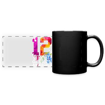 12 YEARS OF BEING AWESOME 12TH BIRTHDAY - Full Colour Panoramic Mug - black - Front