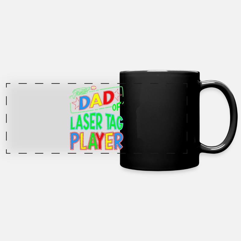 Papa du joueur de garçon d’anniversaire de Laser Tag - Mug panoramique uni - noir