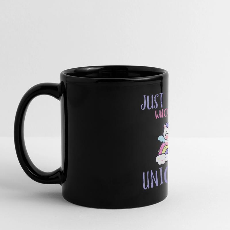 Nur Ein Mädchen, Das Einhörner Liebt. Panorama-Tasse farbig
