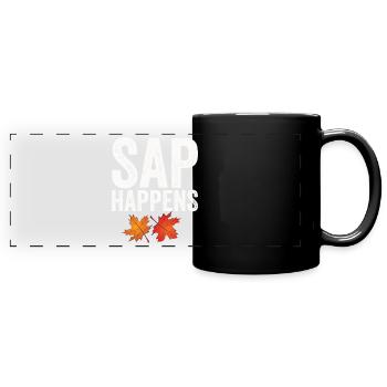 Maple Syrup Tree Tapping Funny Autumn - Full Colour Panoramic Mug - black - Front