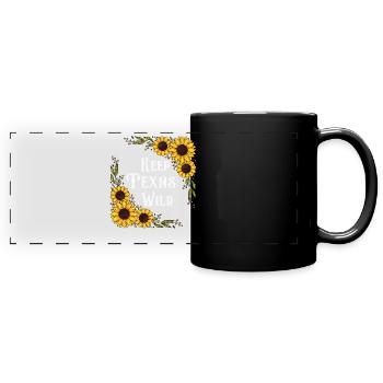 Wildflower Fields Wildflowers Bluebonnet - Full Colour Panoramic Mug - black - Front
