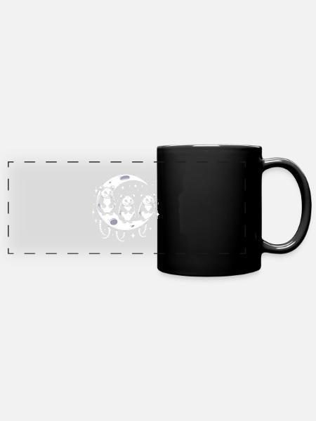 Memes Opossums Moon - Panorama-Tasse farbig - Schwarz