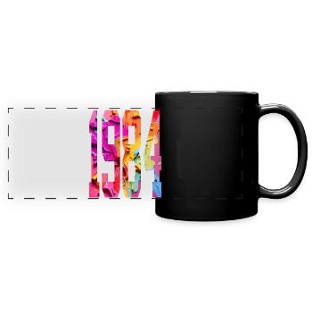 BUNT 42. GEBURTSTAG 1984 - Panorama-Tasse farbig - Schwarz - Vorne