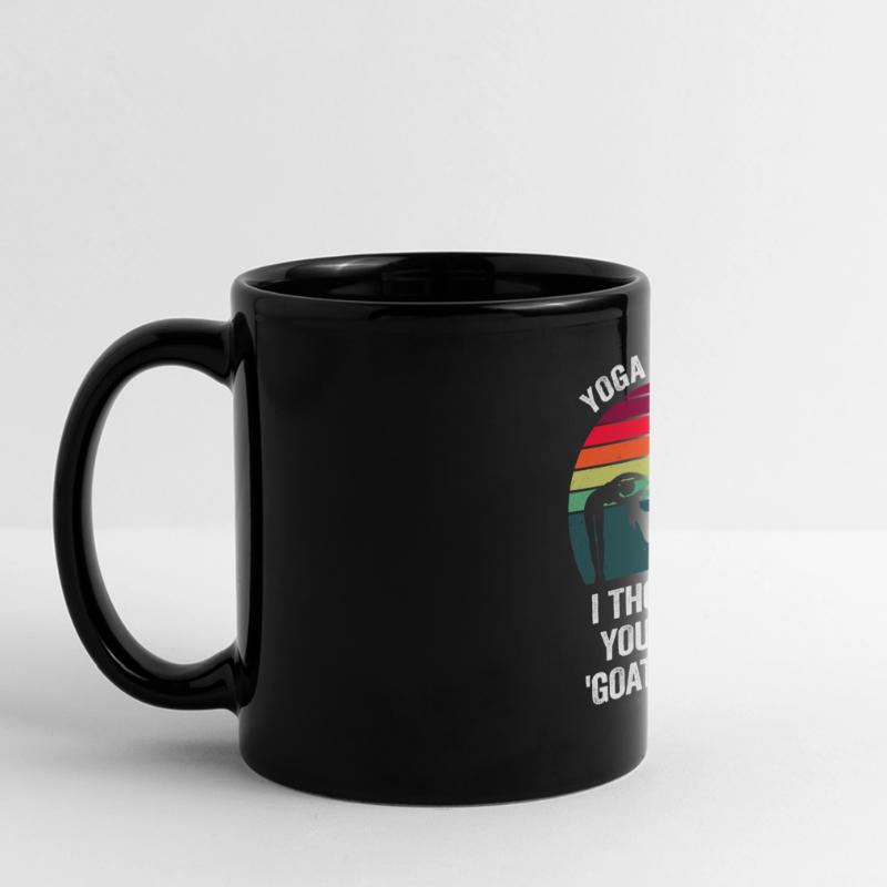 Yogastunde oder Ziegenpass Panorama-Tasse farbig