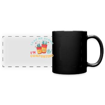 Feuille-moi seul je composte - Mug panoramique uni - noir - Devant