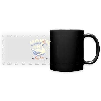 Klaxonner sur l’oie - Mug panoramique uni - noir - Devant