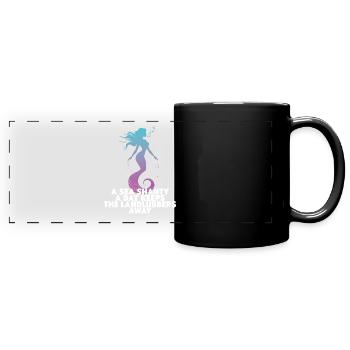 Matrose Meme Piratenschiff Ozean Segeln - Panorama-Tasse farbig - Schwarz - Vorne